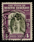 North Borneo Gvi Sg306, 4C Bronze-Green & Violet, Fine Used.