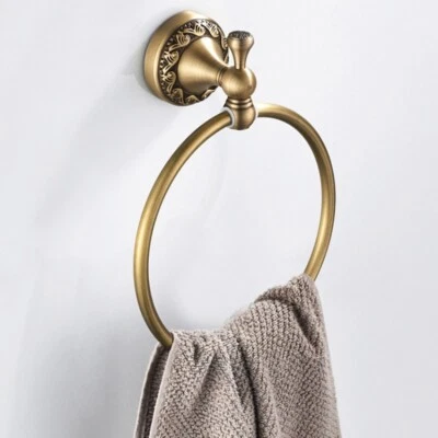 1PC European Antique Brass Ring Towel Rack Hanger Hardware Wall Hanging Holder - Image 1 of 4