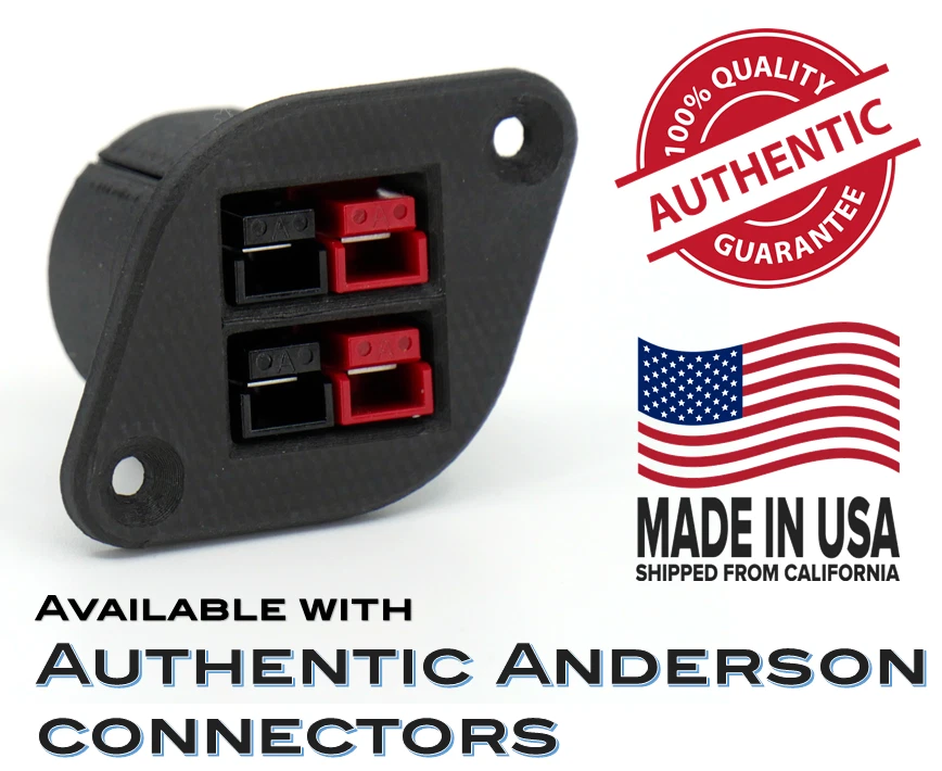 Dual Port Carbon Composite Panel Mount Adapter for Anderson Powerpole PP15/30/45 - Image 1 of 4