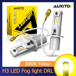 PAir AUXITO 2000LM H3 LED Fog Light Bulb Conversion Super Bright Golden Yellow - Picture 1 of 14