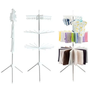 Rotation Clothes Folding Drying Rack Laundry Hanger Indoor Dryer Organizer USA - Picture 1 of 11