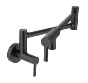 Relleno de olla de doble mango montado en la pared Moen negro 5,5 gpm S665BL - Imagen 1 de 1