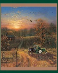 Harvest Break ~ Barn, Hay, Tractor, Farm, Country Craft or Quilt Panel - Picture 1 of 1