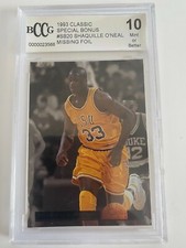 1993 Classic Special Bonus @SB20 Shaquille O'Neal Missing Foil BCCG 10 Mint