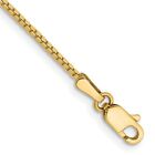 Real 14kt Yellow Gold 8 Inch 1.1mm Box With Lobster Clasp Chain Bracelet; 8 Inch
