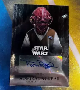 Star Wars Das Erwachen der Macht Chrome Autogramm Auto Tim Rose als Admiral Ackbar - Bild 1 von 2