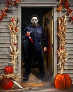 Couteau de maintien Halloween Michael Myers sous licence officielle housse de porte décorative