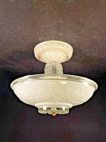 Vintage 1930-40s Bedroom Light Flush Mount Fixture Cover