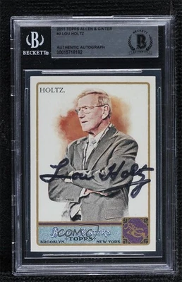 BAS 2011 Topps Allen & Ginter's Lou Holtz #3 BGS Authentic Auto Rookie RC - Image 1 of 2
