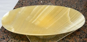 Egyptian Alabaster Stone Hand Carved Multi-Purpose Serving Dish 9 5/8 x 4.3/4" - Picture 1 of 22
