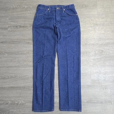 Vintage Wrangler USA Made Cowboy Cut Western Jeans Dark Blue Wash Mens 33x32 EUC - Image 1 of 4