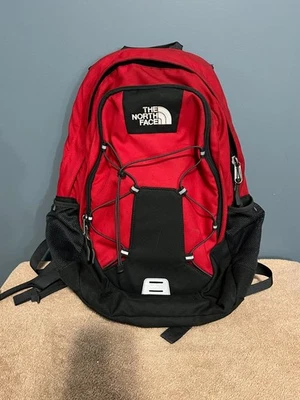 Mochila bufón The North Face roja negra bolsa senderismo mochilero trabajo escuela Foto 1 de 3