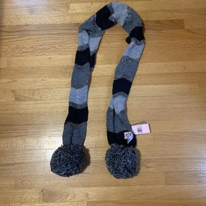 Bufanda de lana a rayas gris Juicy Couture Pam & Gela vintage nueva con etiquetas - Imagen 1 de 6