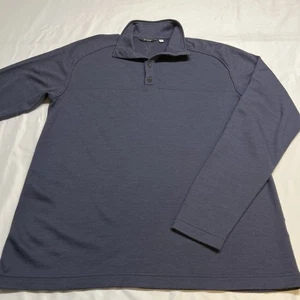 Steinbock blau grau Merinowolle Stretch Mid Layer Pullover Henley Sweater Herren XL - Bild 1 von 8