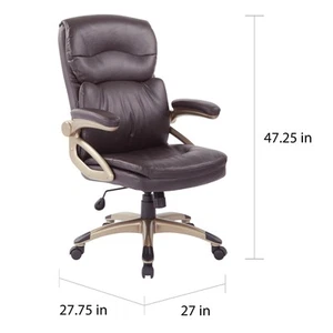Excutive High-Back Espresso Bonded Leather Chair with Cocoa Espresso - Picture 1 of 5