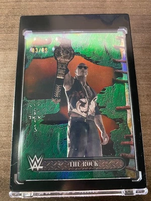 2025 Topps Chrome Cactus Jack The Rock Green Refractor /99 WWE - Image 1 of 2