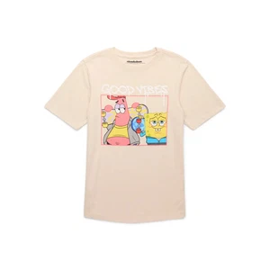 SpongeBob & Patrick Boys Good Vibes T-Shirt – Nickelodeon Graphic Tee A - Picture 1 of 3