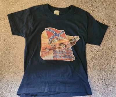 Vintage 1982 Dukes Of Hazzard General Lee Faded Graphic Blue T Shirt Childs M - Image 1 of 3
