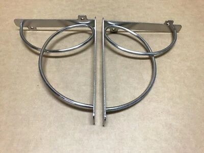 Vintage Pair Nickel Plated Metal Shelf Mantal Support Brackets Old 1531-23B - Image 1 of 4