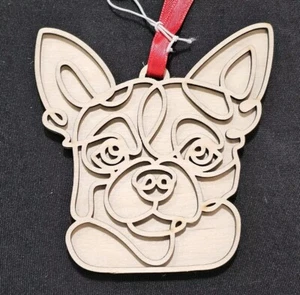 Adorno para perro Chihuahua madera corte láser vacaciones de Navidad - Imagen 1 de 2