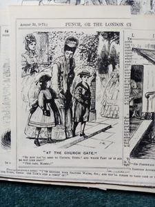 El70 Ephemera 1872 punch cartoon at the church gate - Foto 1 di 1