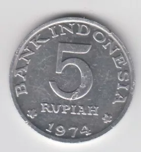 Indonesia 1974. 5 Rupiah Commemorative Family Planning Program. Parents Children - Picture 1 of 2
