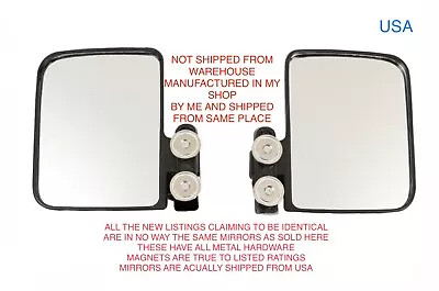 2-MAGNETIC TRACTOR MIRRORS KUBOTA JOHN DEERE BOBCAT NEW HOLLAND XL 1.4” MAGNETS - Image 1 of 4