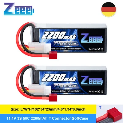 2x Zeee 3S Lipo Akku Batterie T 11.1V 2200mAh 50C für RC Auto Flugzeug Truck - Bild 1 von 4
