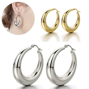 Orecchino Cerchio Acciaio Uomo Donna Bombato Pirata Diametro 23mm 30mm 40mm 50mm - Imagen 1 de 18