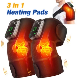 Cordless Heated Knee Massager with Vibration Heating Shoulder Brace Support Wrap - Picture 1 of 24