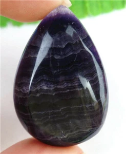 46x31x8mm Natural Purple Fluorite Teardrop Cab Cabochon Reiki Crystal EA78545 - Picture 1 of 2
