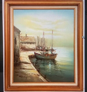 VINTAGE - PAWLEY Original HAND SIGNED Oil Painting Framed Matted *EXCELLENT* - Picture 1 of 6