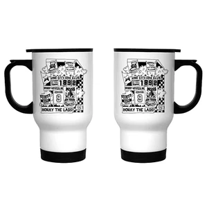 MAGPIES NEWCASTLE HOWAY THE LADS TRAVEL MUG STAINLESS STEEL INSULATED TEA COFFEE - Picture 1 of 4