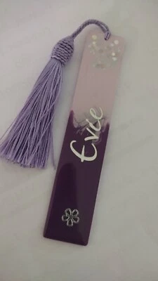 HANDMADE BY RAINING RESIN Your choice colour personalised handmade resin bookmarks with name added