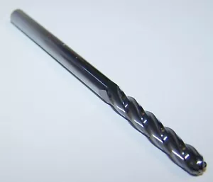 3/16" (.1875") CARBIDE END MILL 4 FLUTE BALL END LONG 1-1/8" FLUTE YG1 E5I09012 - Picture 1 of 2