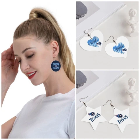 Forever Faithful Tennessee Titans Women's Lightweight Leather Earrings PVC Cover