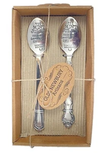 Towle Living Olde Newbury Artisans Mint Julep Spoons Set of 2 NEW - Picture 1 of 4