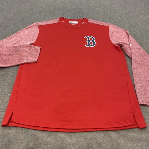 Boston Red Sox Sweater Mens Large Majestic ThermaBase Red Long Sleeve MLB Cover