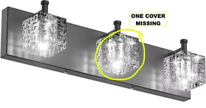 Black Vanity Light Fixture Modern Crystal Matte Black Bathroom (missing 1 cover) - Picture 1 of 3