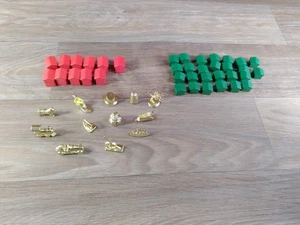 Monopoly Deluxe Edition 1998 Ersatzteile Holzhäuser & Hotels & Token - Bild 1 von 8