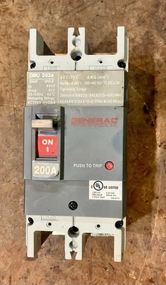 Generac • GBU 202a • 200 А / 240 В • 2 полюса • автоматический выключатель генератора • б/у - Изображение 1 из 4