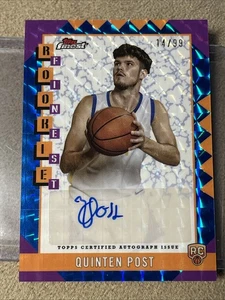Topps Finest 2025 🏀 Quinten Post Rookie Finest automático azul geométrico 14/99 - Imagen 1 de 2