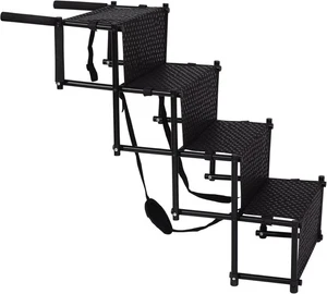 Foldaway Portable Lightweight Metal Frame 4 Step Dog Stairs, Dog Step Pet Ladder - Picture 1 of 5