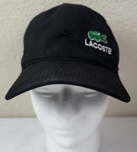 Lacoste Hat Cap Unisex Black Adjustable Strapback Breathable Baseball - Picture 1 of 7