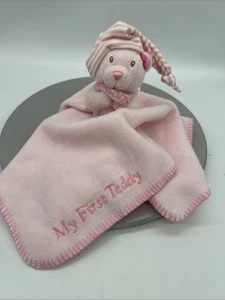 Baby Ganz Pink Plush My First Teddy Lovey Security Blanket Stocking Cap - Picture 1 of 6
