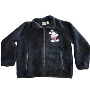 Disney Jacket Adult XL Black Mickey Mouse Fleece Mousewear Embroidered - Picture 1 of 8