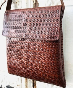 Bolso Mensajero Grande Western Hecho a Mano Cuero Marrón Vintage Hecho a Mano - Imagen 1 de 6