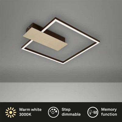 Deckenleuchte Briloner Frame Nico LED 12W 37,5CM Deckenlampe Dimmbar 3000K Gold- - Bild 1 von 4