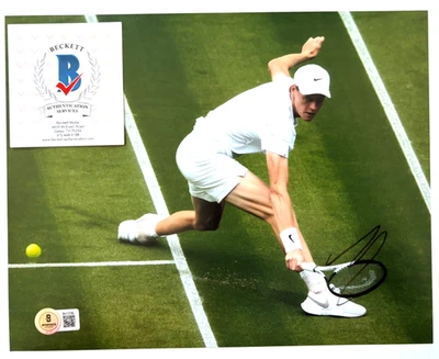 FOTO FIRMADA POR JANNIK SINNER 8X10 AUSTRALIANO ABIERTO WIMBLEDON EE. UU. 2025 2026 BAS 1 Foto 1 de 2