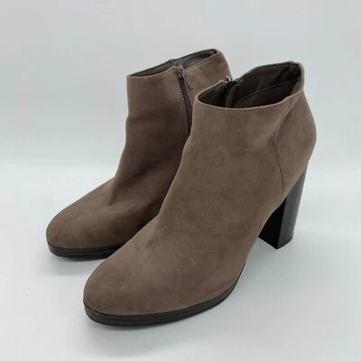 Botas de tacón para mujer Lauren Conrad cremallera negocios informales marrón liso talla 10 Foto 1 de 4